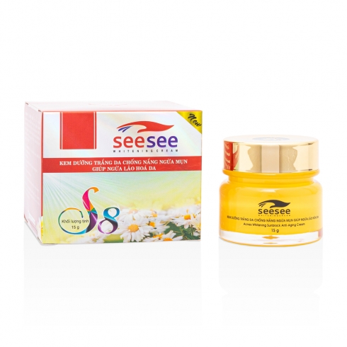 SEESEE Kem Dưỡng Trắng Da Chống Nắng Ngừa Mụn Giúp Ngừa Lão Hóa Da 15g